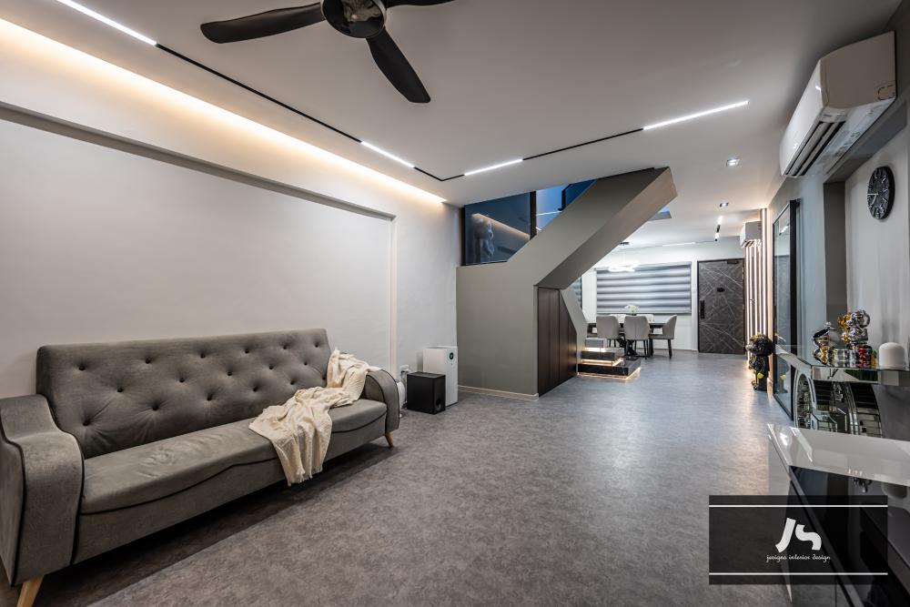 Modern Living Room with Cove Lighting and Sofa