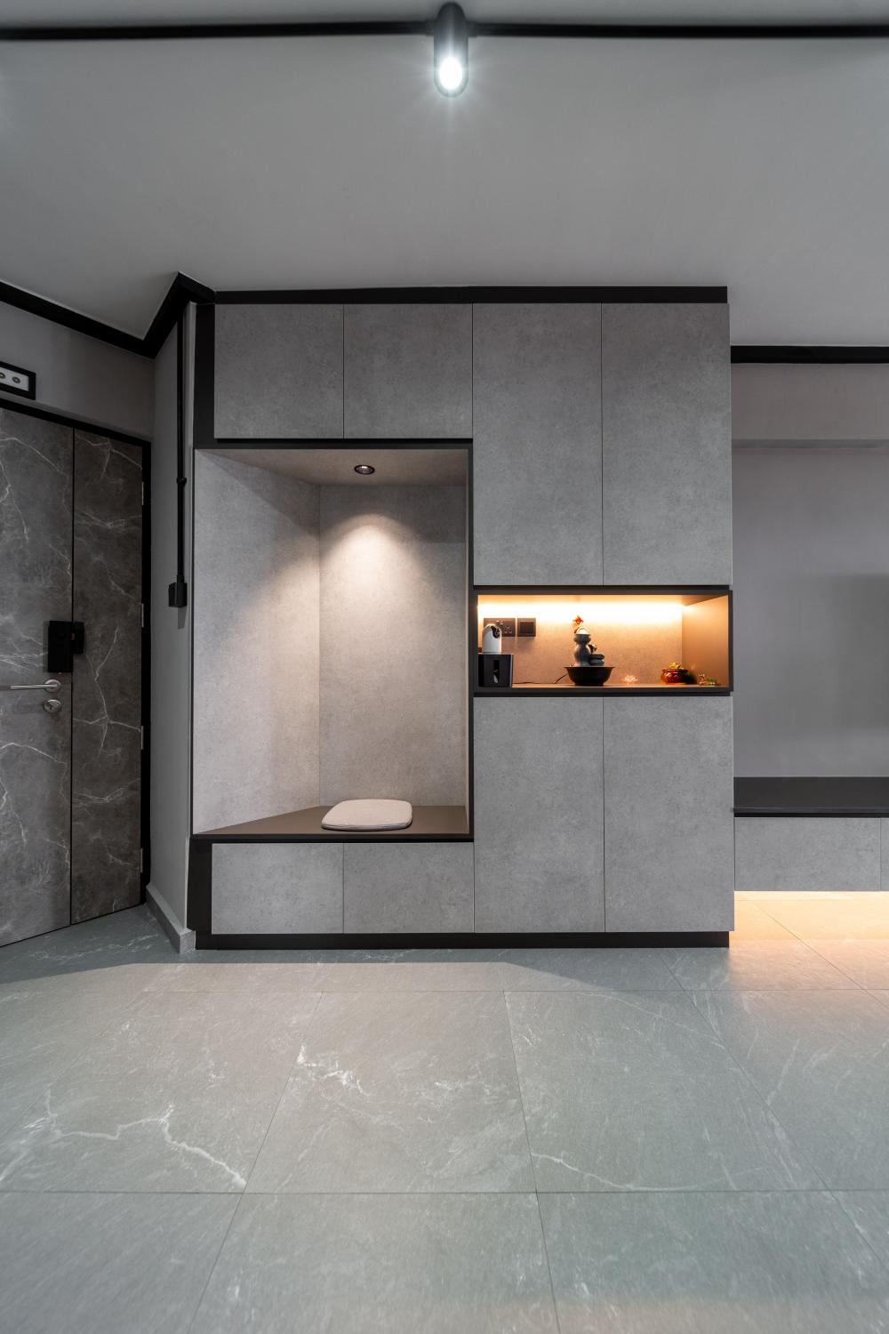 Industrial Entryway with Settee and Sofa