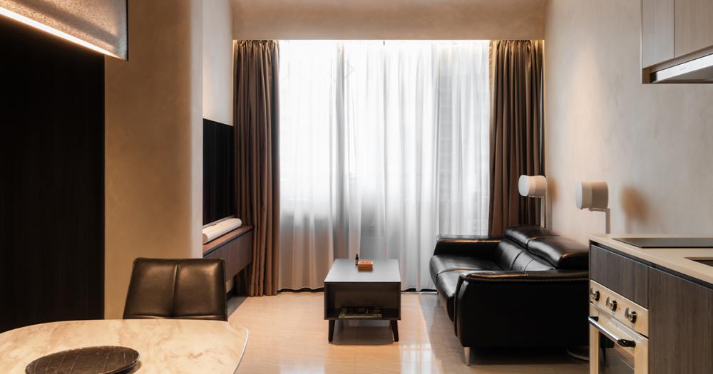 Minimalist Living Room with TV Console and Sofa