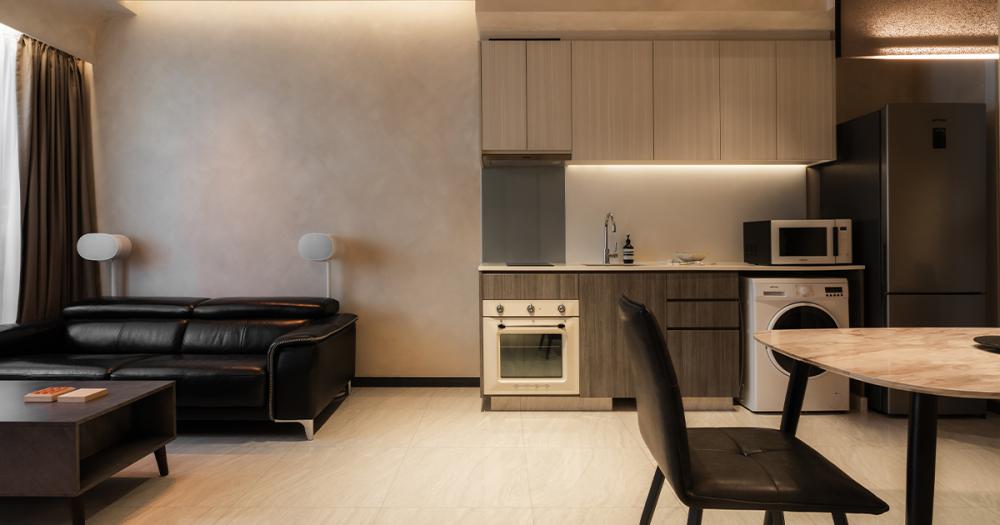 Minimalist Living Room with TV Console and Sofa