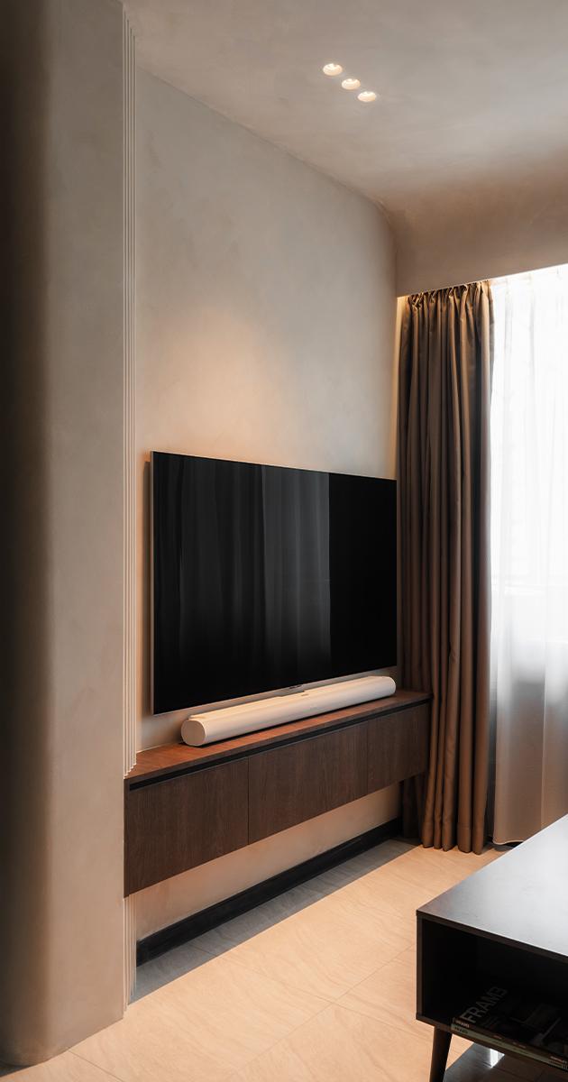 Minimalist Living Room with Sofa and TV