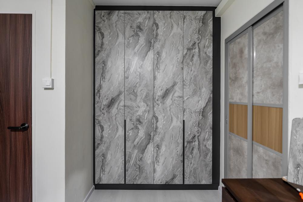 Modern Bedroom with Vinyl Flooring and Wardrobe