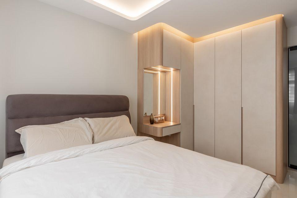 Contemporary Bedroom with Wardrobe and Bed