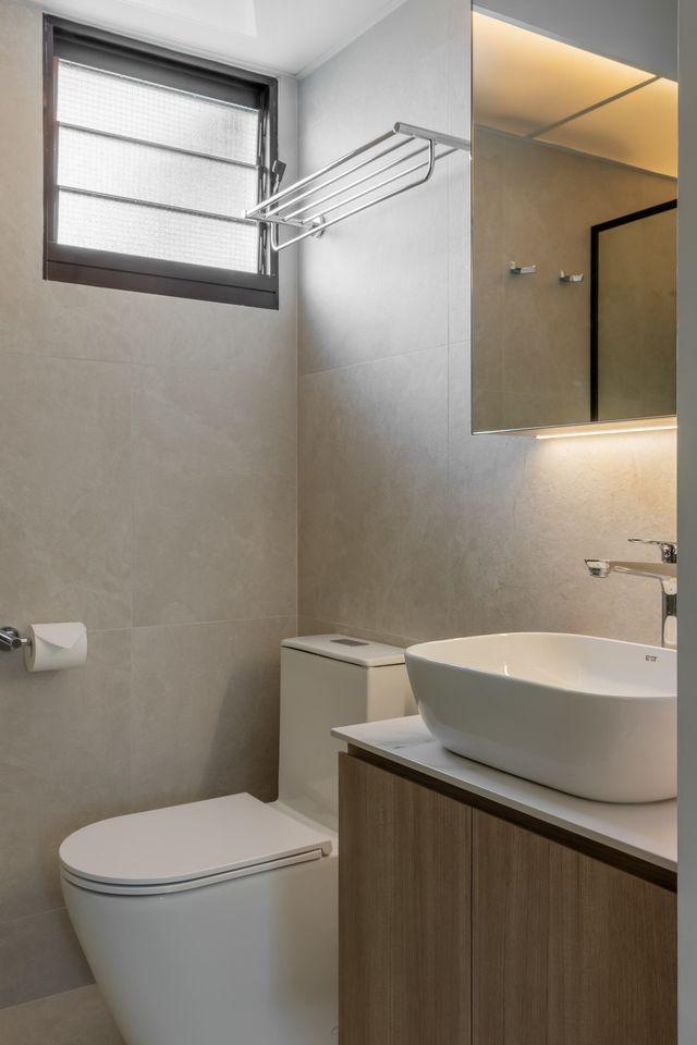 Contemporary Bathroom with Mirror and Bathroom Mirrors