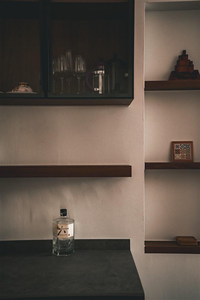 Contemporary Pantry with Console Table and Drinkware