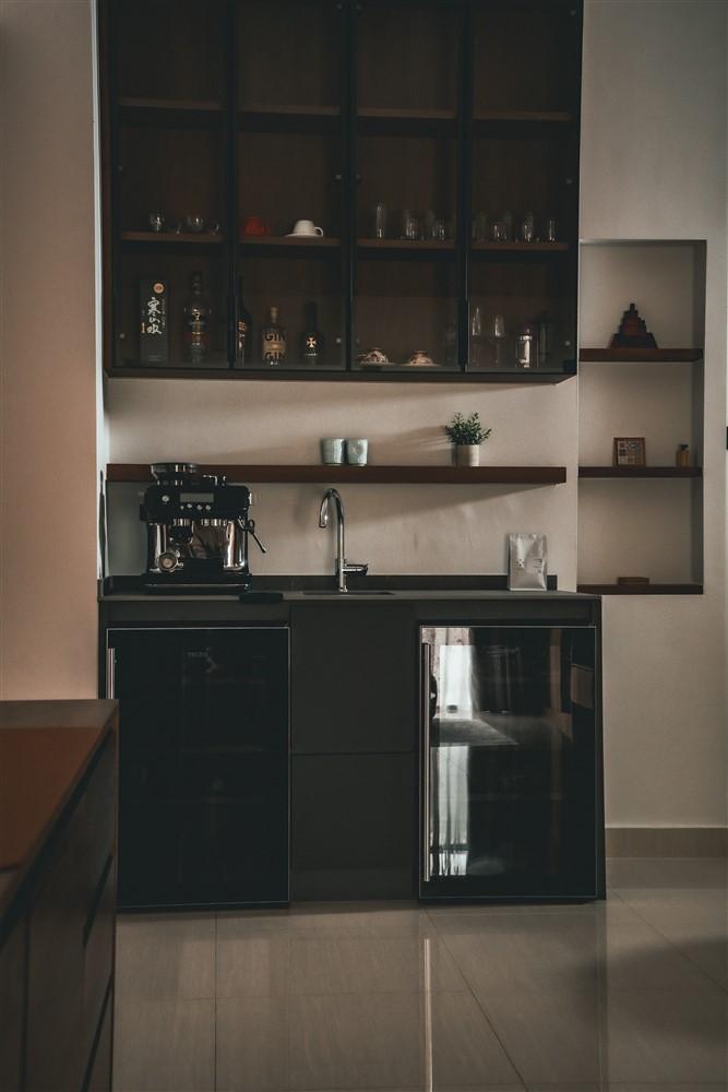 Contemporary Pantry with Drinkware and Kitchen Accessories