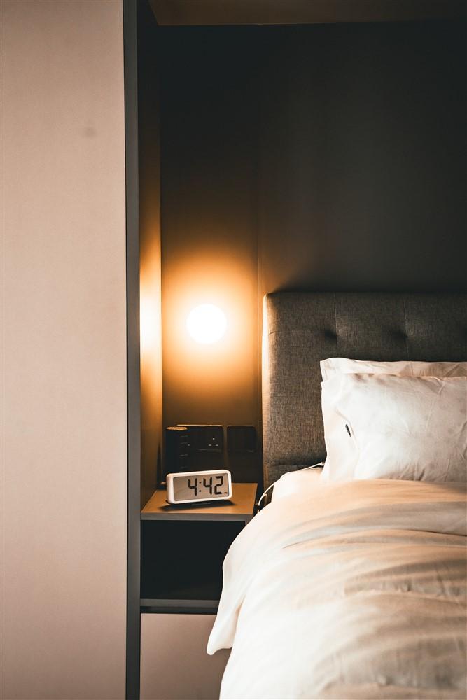 Contemporary Bedroom with Bedside Table and Sideboard