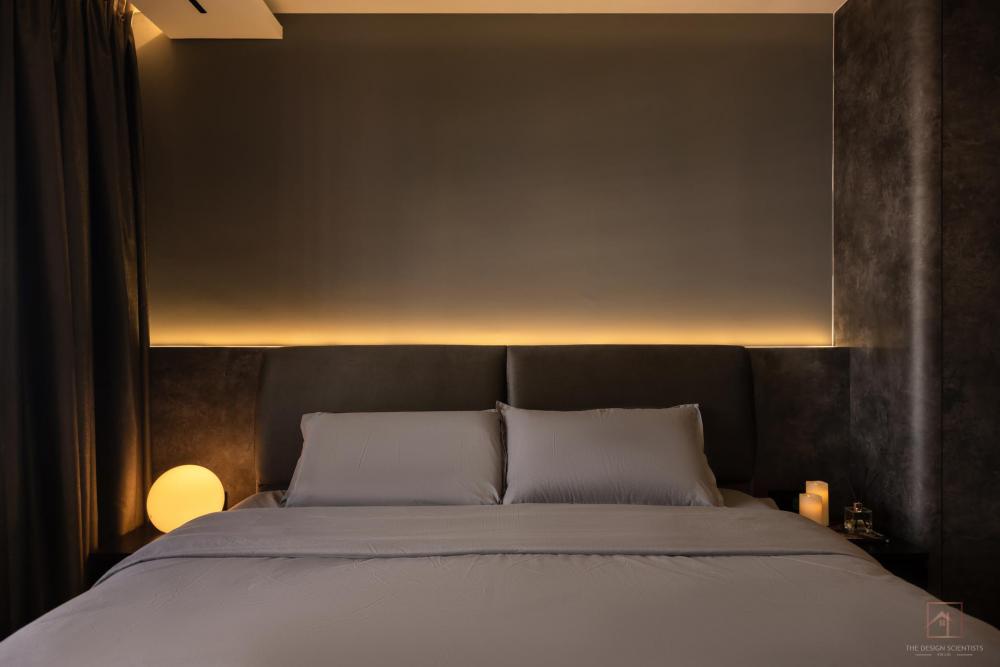 Contemporary Bedroom with Cove Lighting and Wardrobe