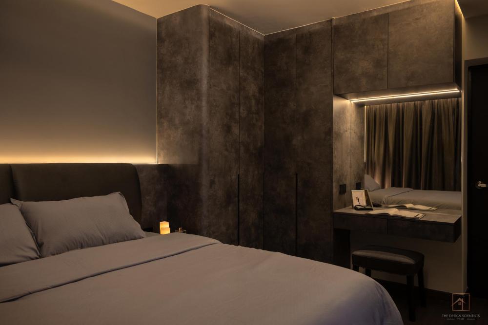 Contemporary Bedroom with Wardrobe and Bedside Table
