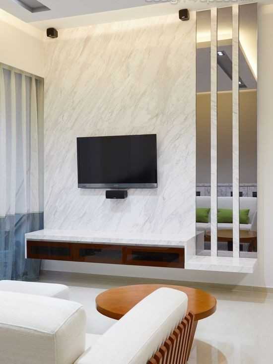 Contemporary Living Room with TV Console and Sofa