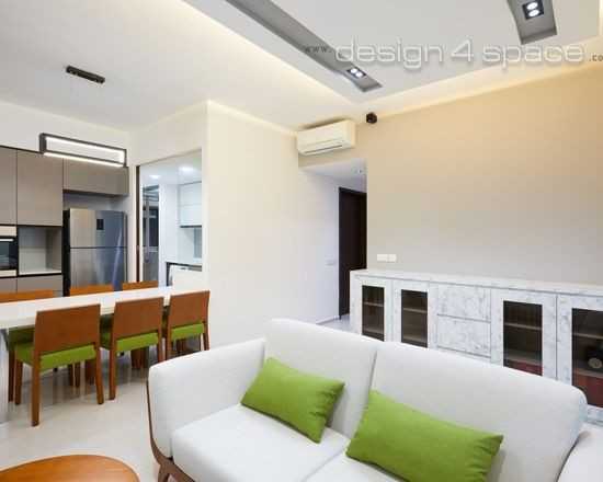 Contemporary Living Room with TV Console and Feature Wall