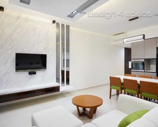 Contemporary Living Room with TV Console and Sofa