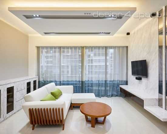 Contemporary Living Room with Ceiling Light and Sofa