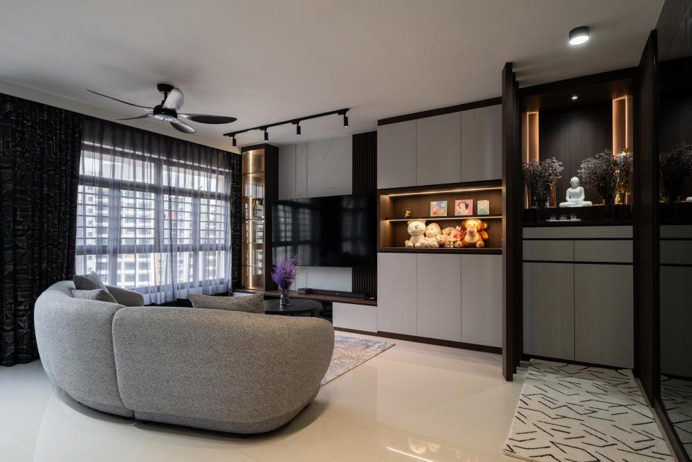 Modern Living Room with Sofa and TV