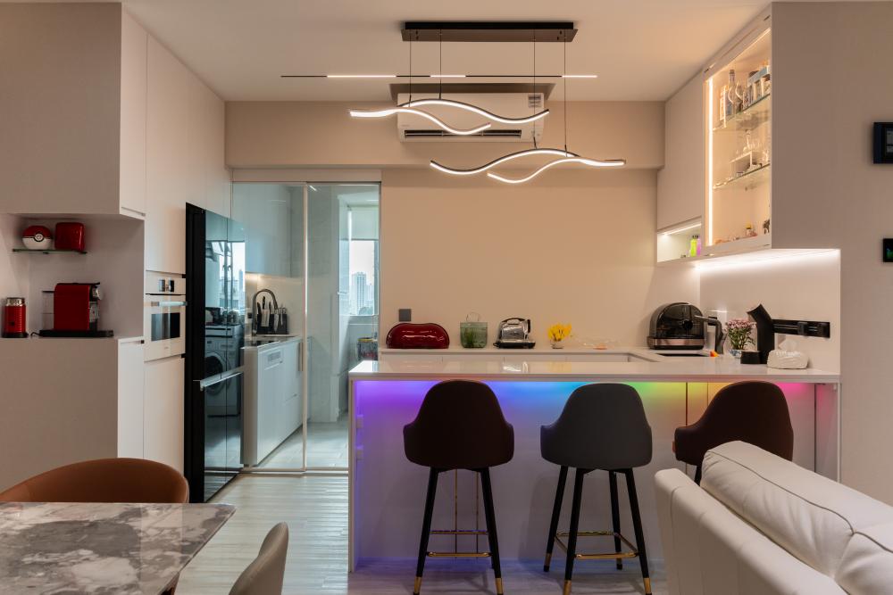 Contemporary Kitchen with Kitchen Window and Kitchen Island
