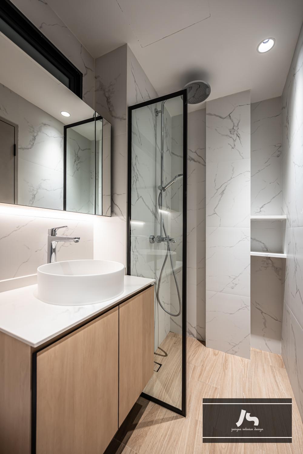 Modern Bathroom with Bathroom Storage and Bathroom Sinks