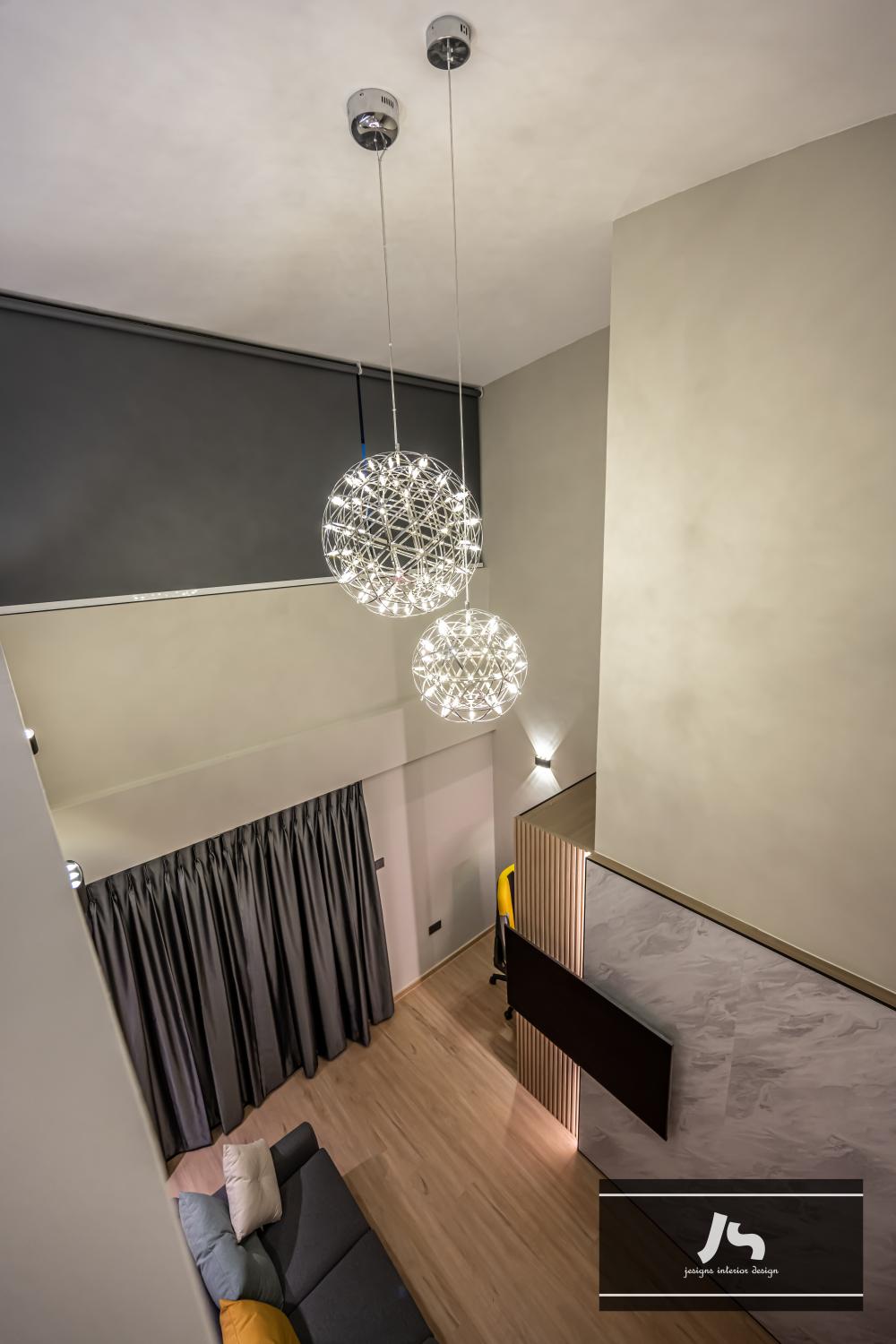 Modern Living Room with Vinyl Flooring and TV Console