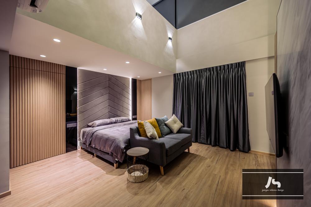 Modern Bedroom with Cove Lighting and Bedroom Dresser
