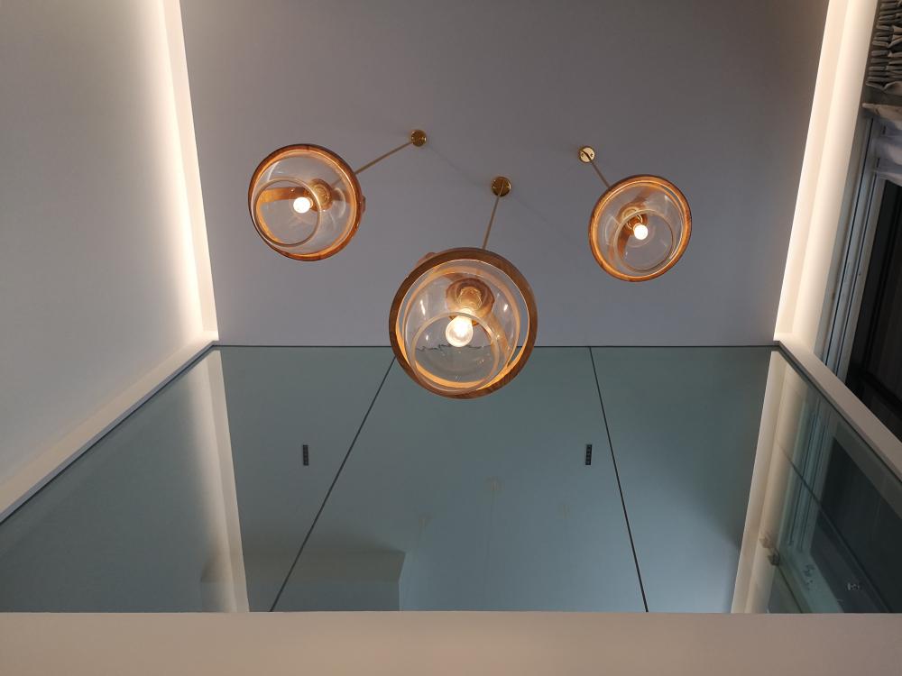 Modern Foyer with Artwork and Lighting