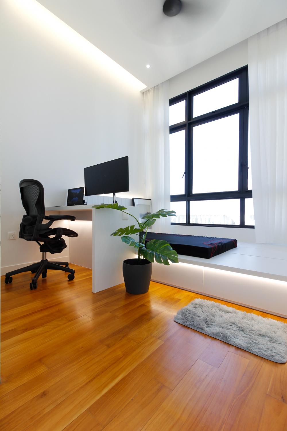 Modern Home Office with Desk and Desk Chairs