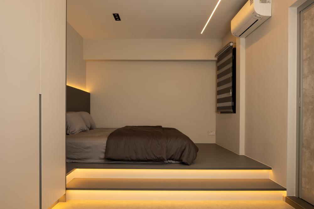 Modern Bedroom with Platform Bed and Queen Bed