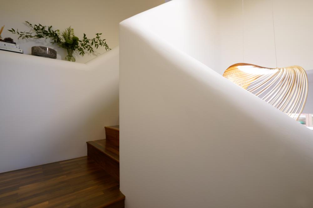 Scandinavian Hallway with Bookshelf and Artwork