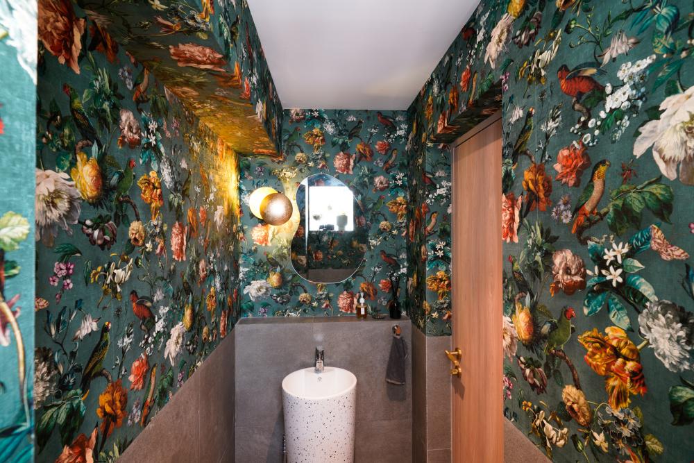 Scandinavian Bathroom with Mirror and Wall Mirror