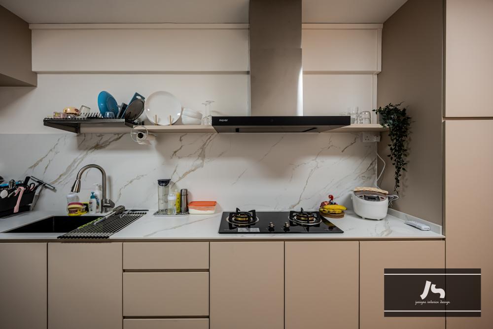Modern Kitchen with Countertop and Kitchen Island