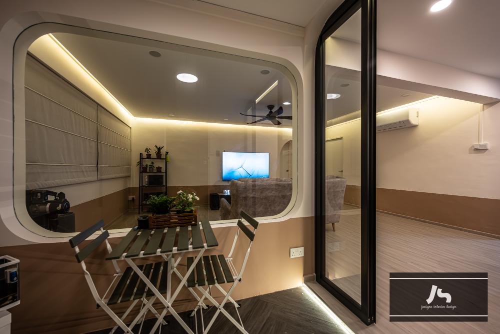Modern Entryway with Seating Bench and Shoe Rack