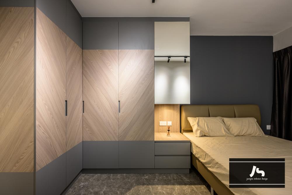 Modern Bedroom with Wardrobe and Closet