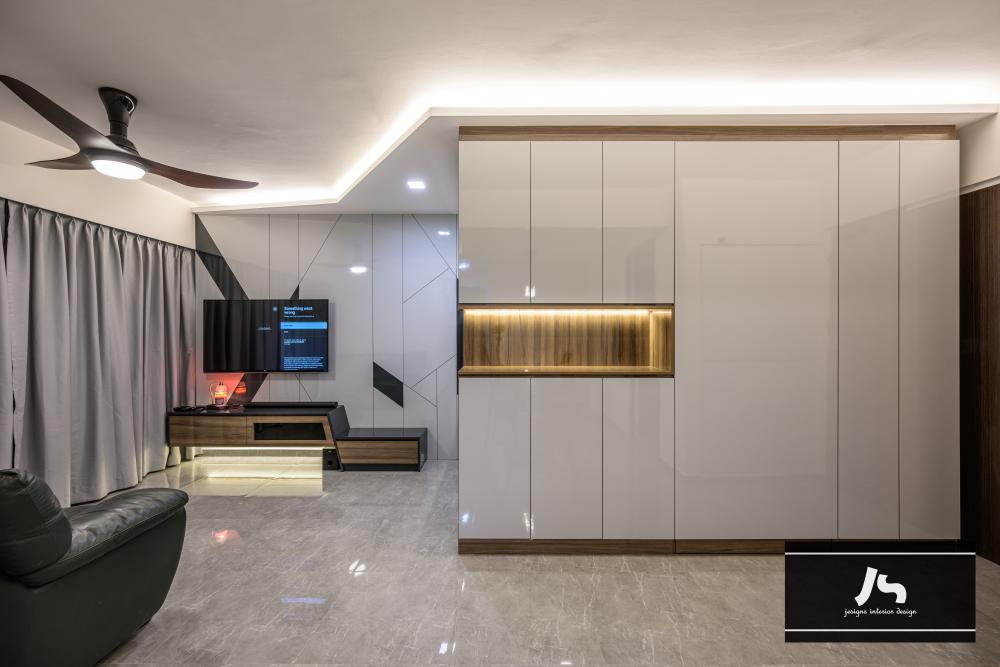 Modern Entryway with Seating Bench and Shoe Rack