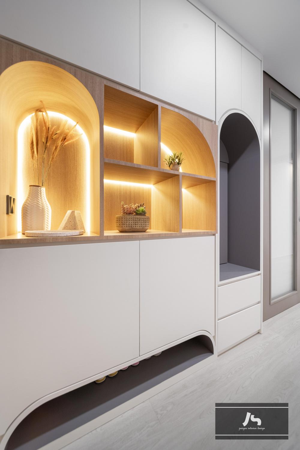 Minimalist Entryway with Seating Bench and Shoe Rack