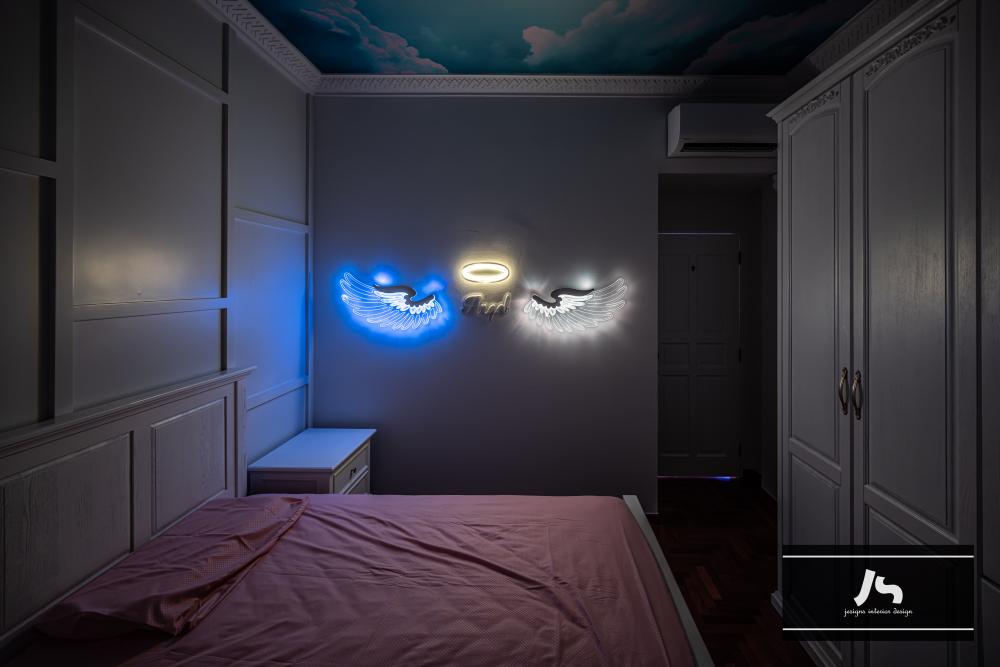 Asian Bedroom with Cove Lighting and Closet