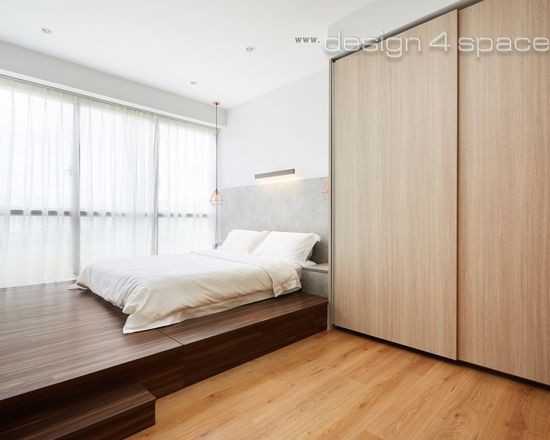 Asian Bedroom with Wardrobe and Sliding Wardrobe