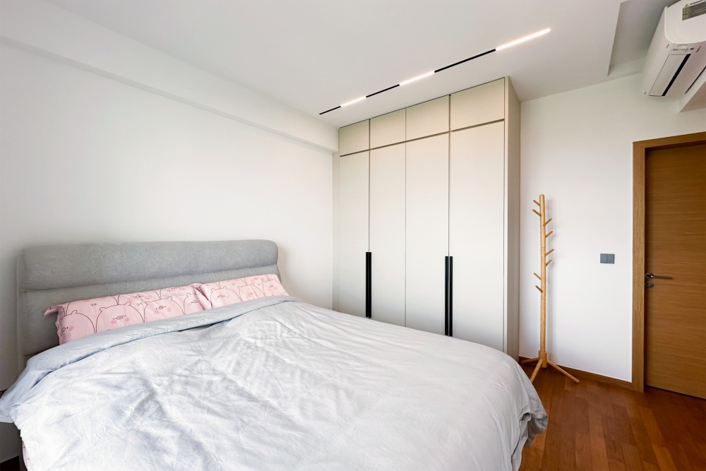 Modern Bedroom with Wardrobe and Built-in Bed
