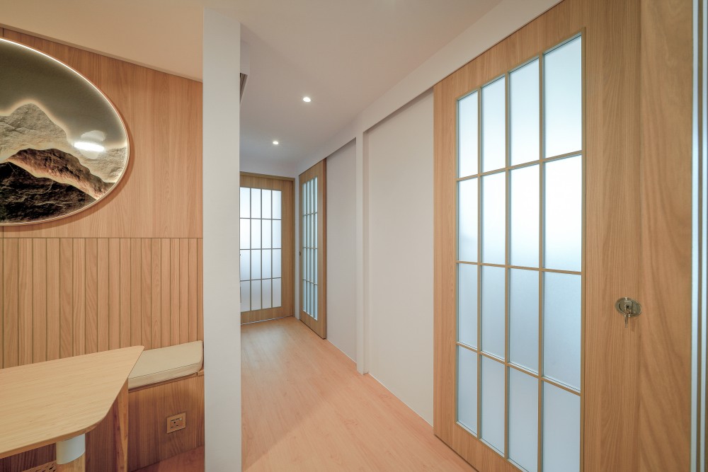 Scandinavian Hallway with Artwork and Console Table