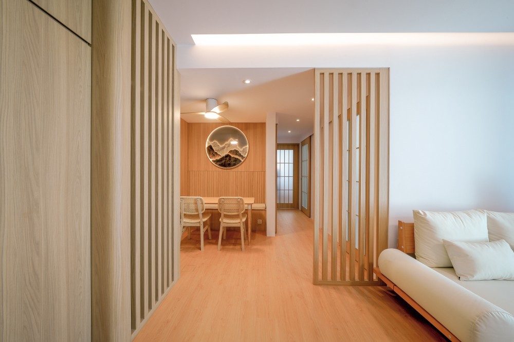Scandinavian Hallway with Artwork and Console Table
