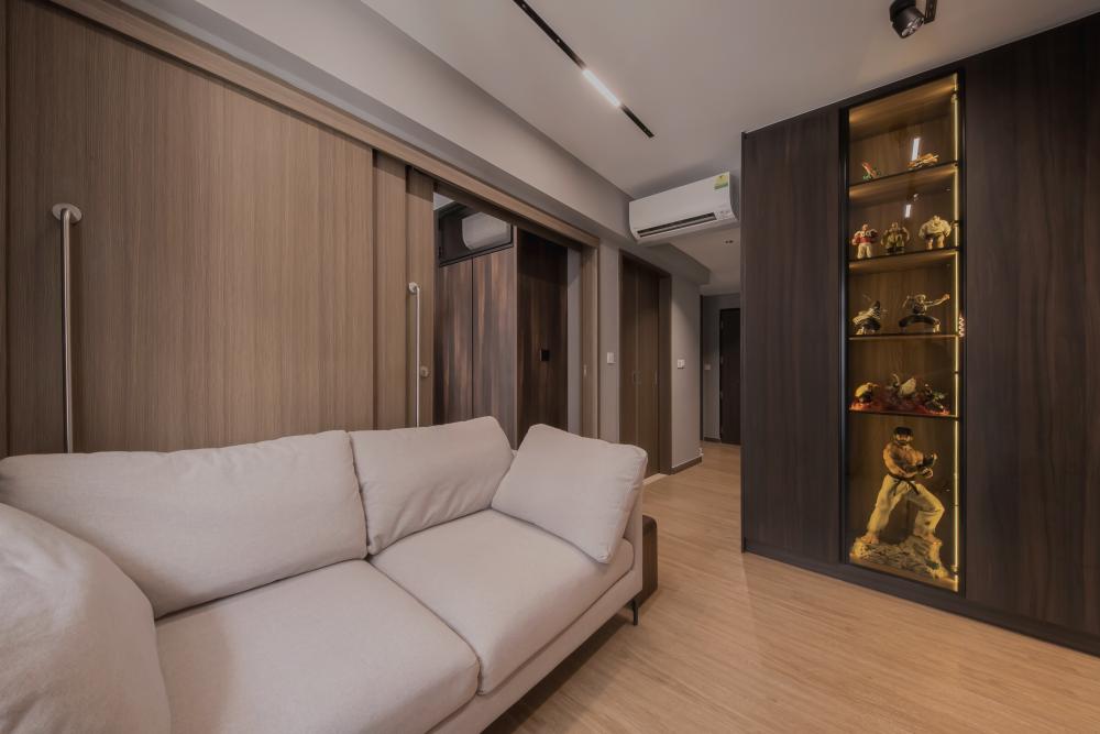 Contemporary Living Room with TV Console and Sofa