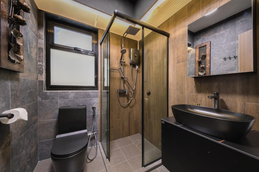 Contemporary Bathroom with Shower Screen and Showers