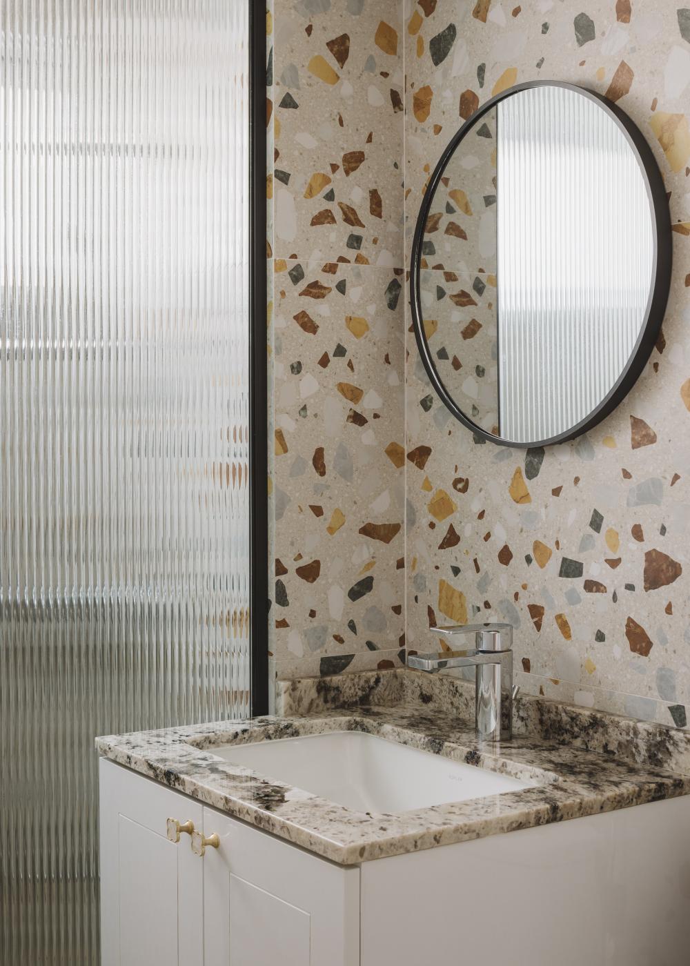 Modern Bathroom with Mirror and Shower Screen