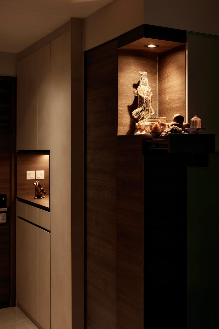 Asian Entryway with Shoe Rack and Small Storage