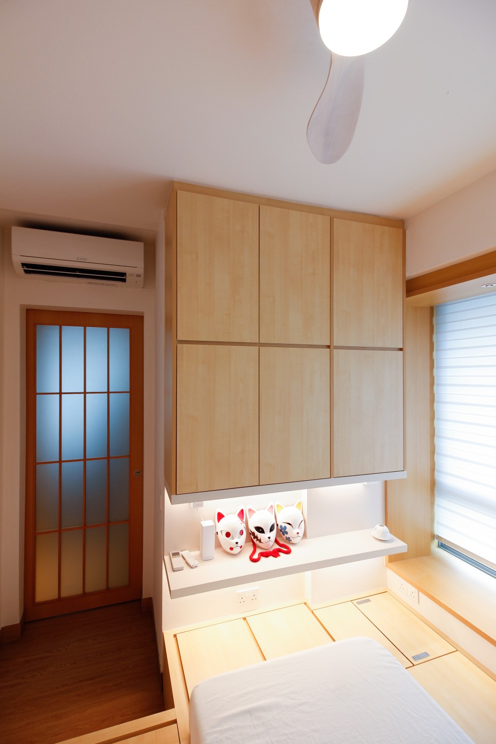 Asian Bedroom with Wardrobe and Built-in Bed