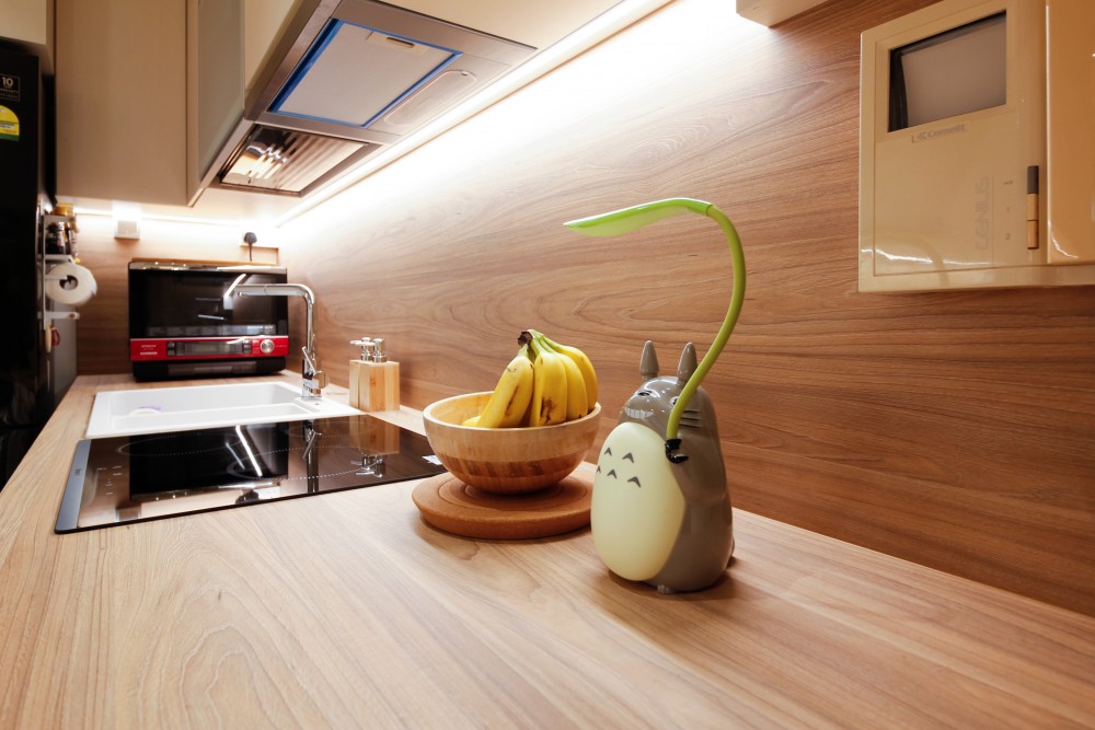 Asian Kitchen with Kitchen Window and Open Kitchen