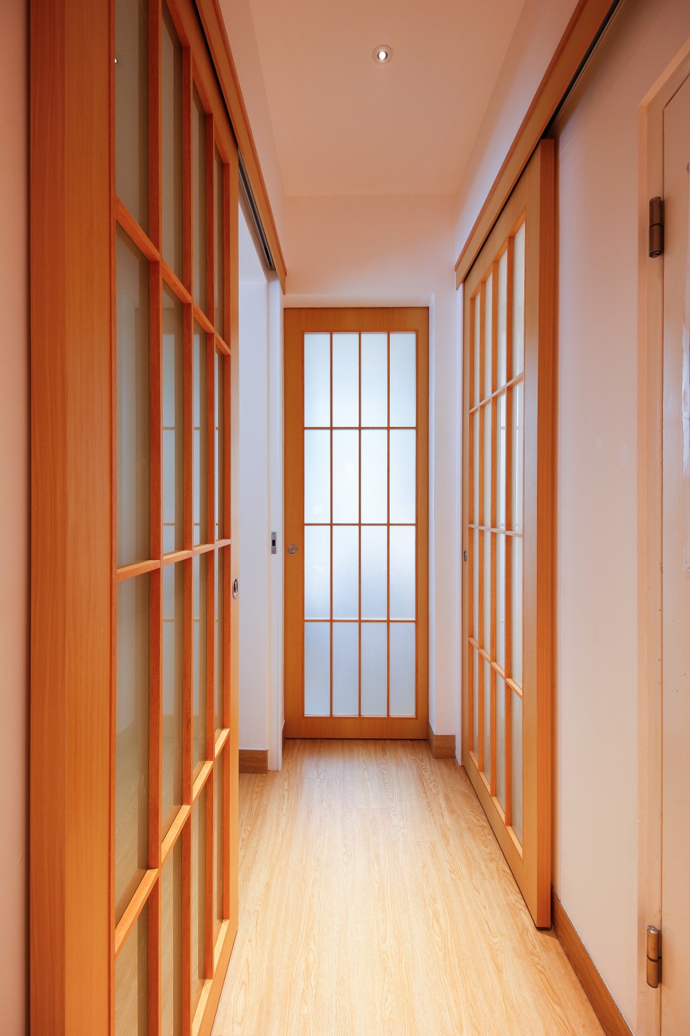 Asian Hallway with Artwork and Paintings