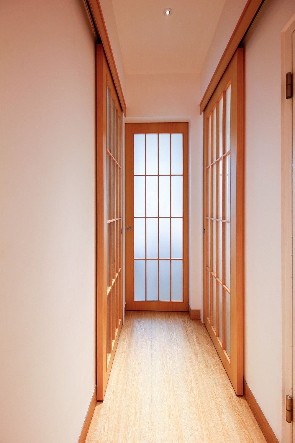 Asian Hallway with Artwork and Paintings