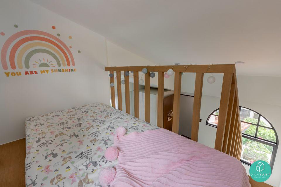 Transitional Bedroom with Children's Beds and Bed