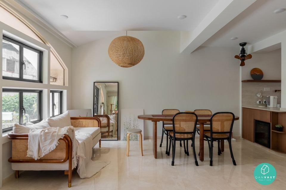 Transitional Dining Room with Dining Table and Dining Chairs