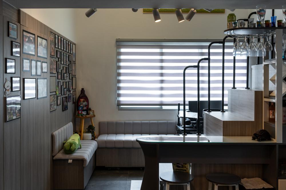 Scandinavian Mezzanine with Loft and Bedside Table