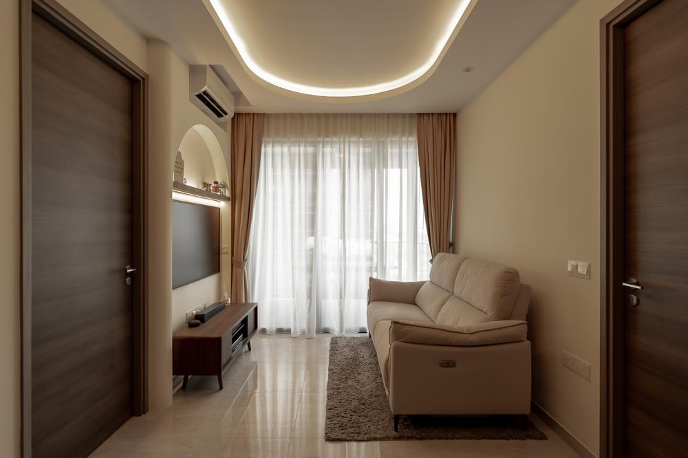 Modern Living Room with TV Console and Feature Wall