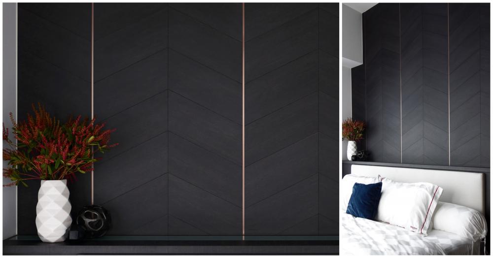 Modern Bedroom with Parquet Floor and Cove Lighting